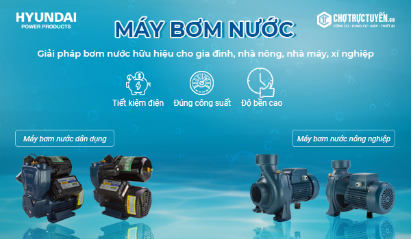 Máy bơm nước đa năng HYUNDAI HD300 - Chống thấm nước tốt - Hoạt động ổn định - An toàn cho mọi gia đình